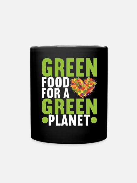 Vegan Vegetarier - Tasse einfarbig - Schwarz