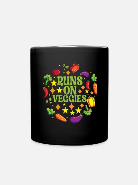Vegan Vegetarier - Tasse einfarbig - Schwarz