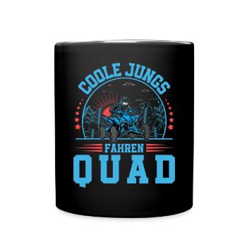 Quad ATV Offroad Quadfahrer - Tasse einfarbig - Schwarz - Vorne
