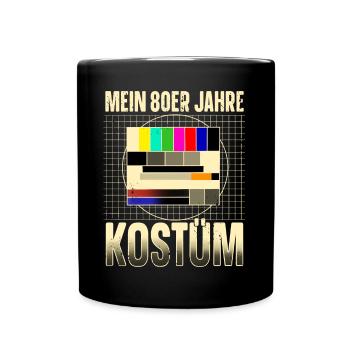 Mein 80er Jahre Kostüm Testbild Sendepause - Tasse einfarbig - Schwarz - Vorne