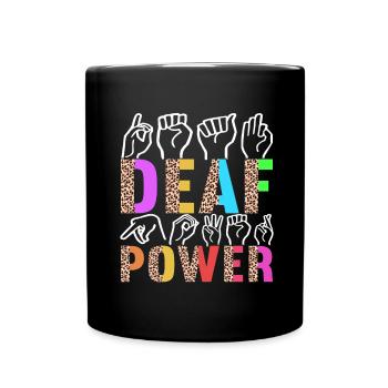 Deaf Deaf-mute Deaf - Full Colour Mug - black - Front