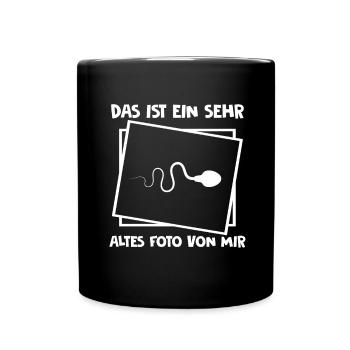 Altes Foto von mir lustiges Motiv, lustiger Spruch - Tasse einfarbig - Schwarz - Vorne