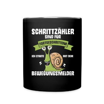 Lustige Sprüche Schnell Langsam Faul Relax - Tasse einfarbig - Schwarz - Vorne