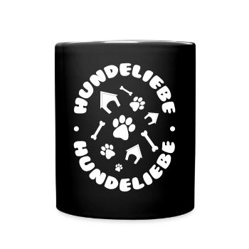 Hundeliebe - Tasse einfarbig - Schwarz - Vorne