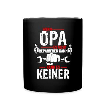 Opa - Tasse einfarbig - Schwarz - Vorne