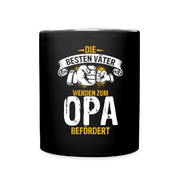 Lustiges Opa Geschenk zur Geburt - Tasse einfarbig - Schwarz - Vorne