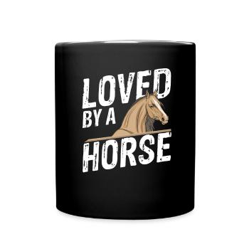 Lustig Pferde Sprüche Geschenk - Tasse einfarbig - Schwarz - Vorne