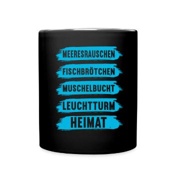 Ostsee Heimat Norddeutschland - Tasse einfarbig - Schwarz - Vorne
