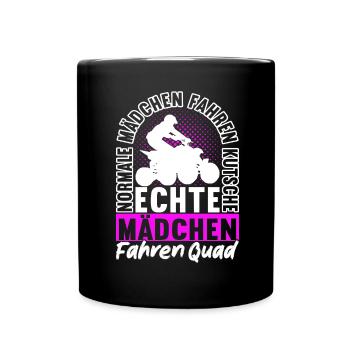 Quad Bike Quadfahrer - Tasse einfarbig - Schwarz - Vorne