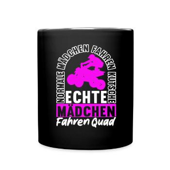 Quad Bike Quadfahrer - Tasse einfarbig - Schwarz - Vorne