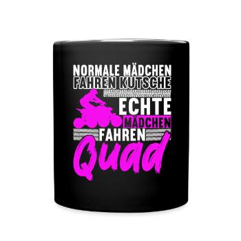 Quad Bike Quadfahrer - Tasse einfarbig - Schwarz - Vorne