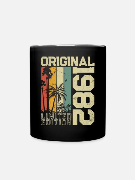 1982 Jahrgang Vintage Retro Geburtstag Geschenk - Tasse einfarbig - Schwarz