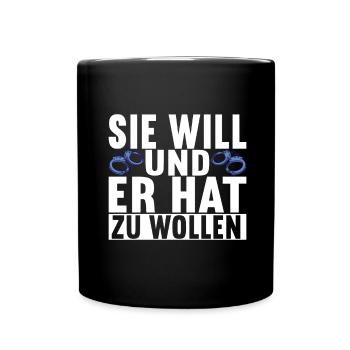 Junggesellenabschied Junggeselle Polterabend - Tasse einfarbig - Schwarz - Vorne