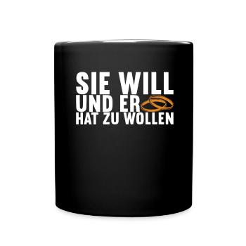 Junggesellenabschied Junggeselle Polterabend - Tasse einfarbig - Schwarz - Vorne
