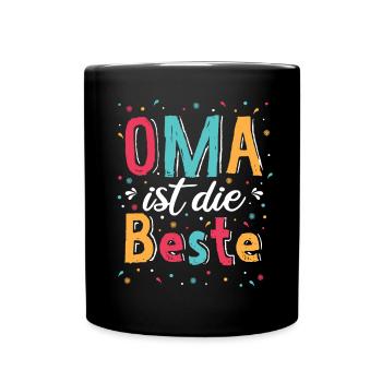 Oma Geschenkidee - Tasse einfarbig - Schwarz - Vorne