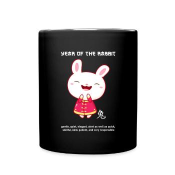Kawaii Chinese New Year Tierkreiszeichen - Tasse einfarbig - Schwarz - Vorne