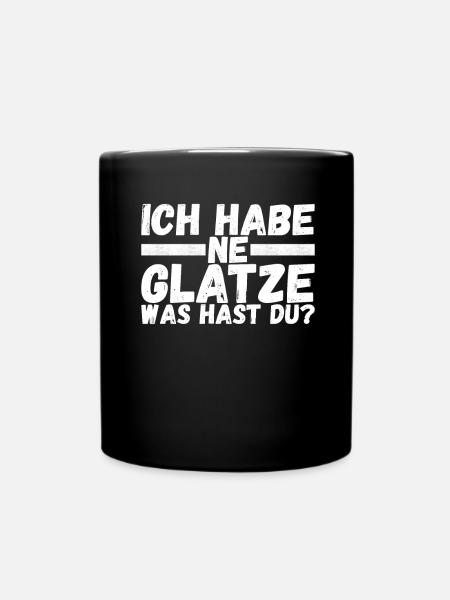 Glatze Glatzkopf - Tasse einfarbig - Schwarz