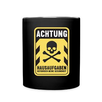 Hausaufgaben Schüler - Tasse einfarbig - Schwarz - Vorne