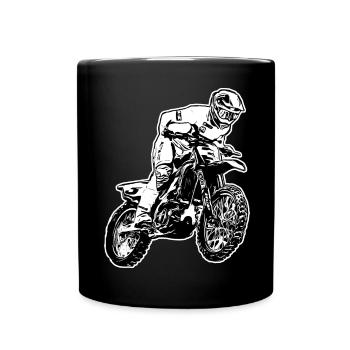 Motocross / Enduro / Freestyle mx / Dirtbike retro - Full Colour Mug - black - Front