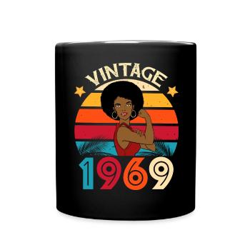 Vintage Afro Caribbean 1969 Jubiläum - Tasse einfarbig - Schwarz - Vorne
