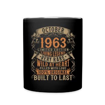 Octobre 1963 Cadeau d’anniversaire de naissance - Mug uni - noir - Devant