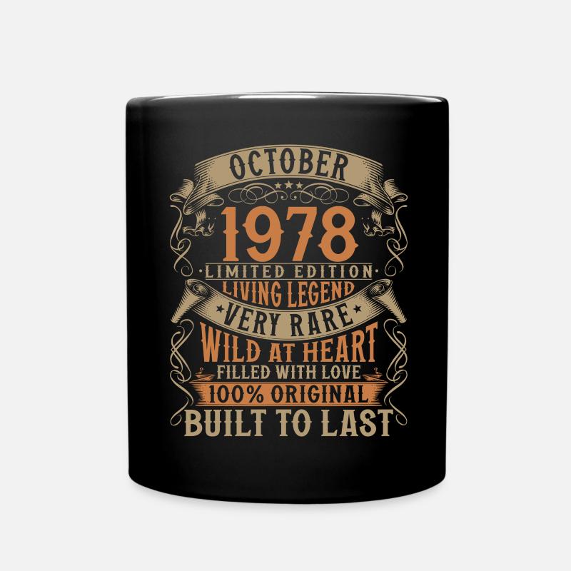 Octobre 1978 Cadeau d’anniversaire de naissance - Mug uni - noir
