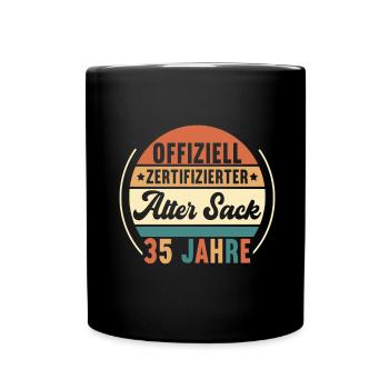 35. Geburtstag 35 Jahre - Tasse einfarbig - Schwarz - Vorne