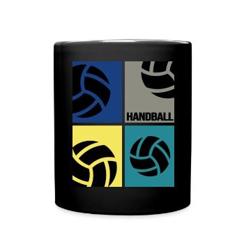 handballer handball retro design handballspieler - Tasse einfarbig - Schwarz - Vorne