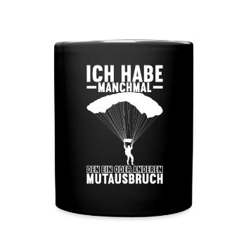 Fallschirmspringer Fallschirmsprung - Tasse einfarbig - Schwarz - Vorne