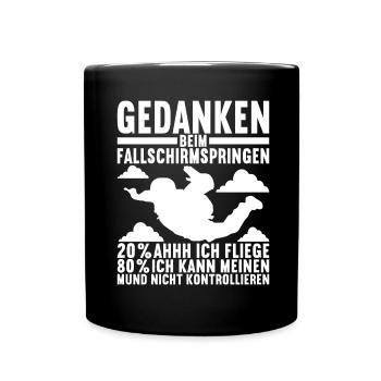 Fallschirmspringer Fallschirmsprung - Tasse einfarbig - Schwarz - Vorne