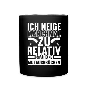 Fallschirmspringer Fallschirmsprung - Tasse einfarbig - Schwarz - Vorne
