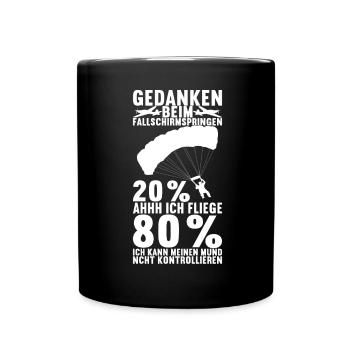 Fallschirmspringer Fallschirmsprung - Tasse einfarbig - Schwarz - Vorne
