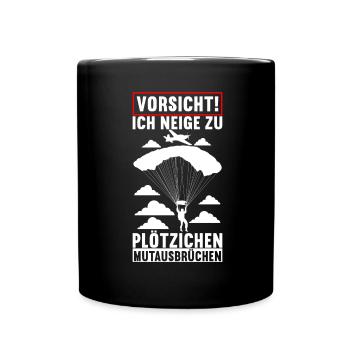 Fallschirmspringer Fallschirmsprung - Tasse einfarbig - Schwarz - Vorne