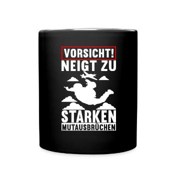 Fallschirmspringer Fallschirmsprung - Tasse einfarbig - Schwarz - Vorne