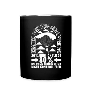Fallschirmspringer Fallschirmsprung - Tasse einfarbig - Schwarz - Vorne