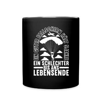 Fallschirmspringer Fallschirmsprung - Tasse einfarbig - Schwarz - Vorne