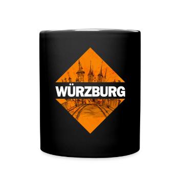 Würzburg Deutschland Stadt Skyline Heimat Liebe - Tasse einfarbig - Schwarz - Vorne