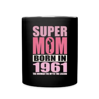 Anniversaire de maman 1961 | Super Maman - Mug uni - noir - Devant