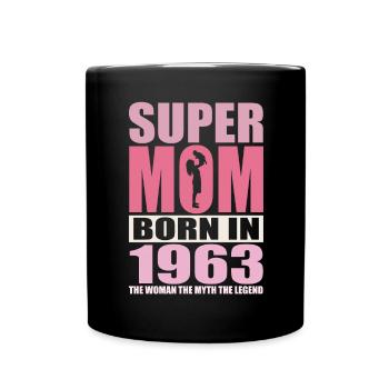 Anniversaire de maman 1963 | Super Maman - Mug uni - noir - Devant