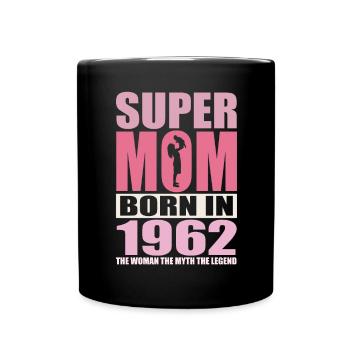 Anniversaire de maman 1962 | Super Maman - Mug uni - noir - Devant