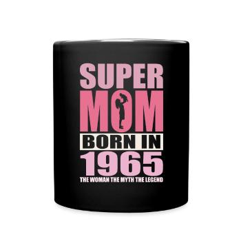 Anniversaire de maman 1965 | Super Maman - Mug uni - noir - Devant