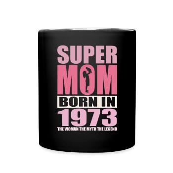 Anniversaire de maman 1973 | Super Maman - Mug uni - noir - Devant