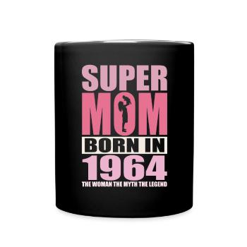 Anniversaire de maman 1964 | Super Maman - Mug uni - noir - Devant