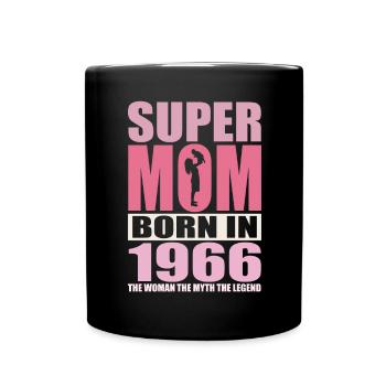 Anniversaire de maman 1966 | Super Maman - Mug uni - noir - Devant