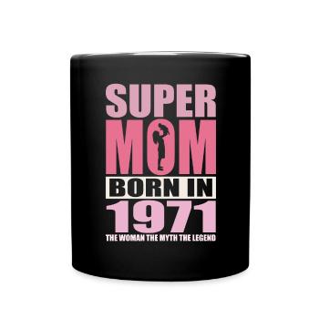 Anniversaire de maman 1971 | Super Maman - Mug uni - noir - Devant