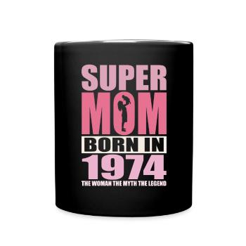 Anniversaire de maman 1974 | Super Maman - Mug uni - noir - Devant