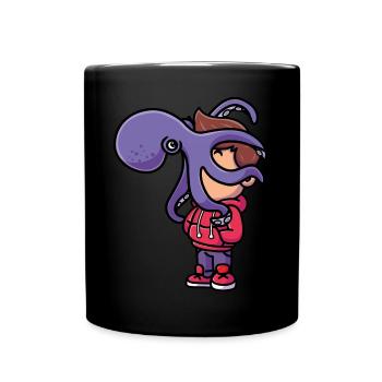 Poulpe sur le visage - Mug uni - noir - Devant