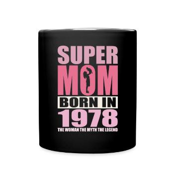 Anniversaire de maman 1978 | Super Maman - Mug uni - noir - Devant