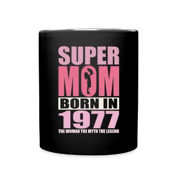 Anniversaire de maman 1977 | Super Maman - Mug uni - noir - Devant
