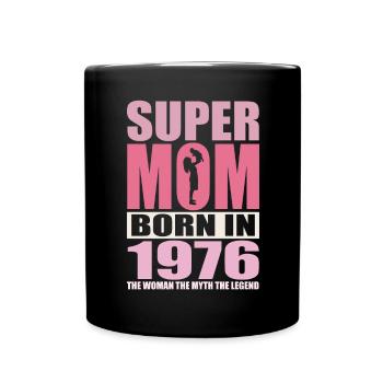 Mom's birthday 1976 | Super Mom - Full Colour Mug - black - Front